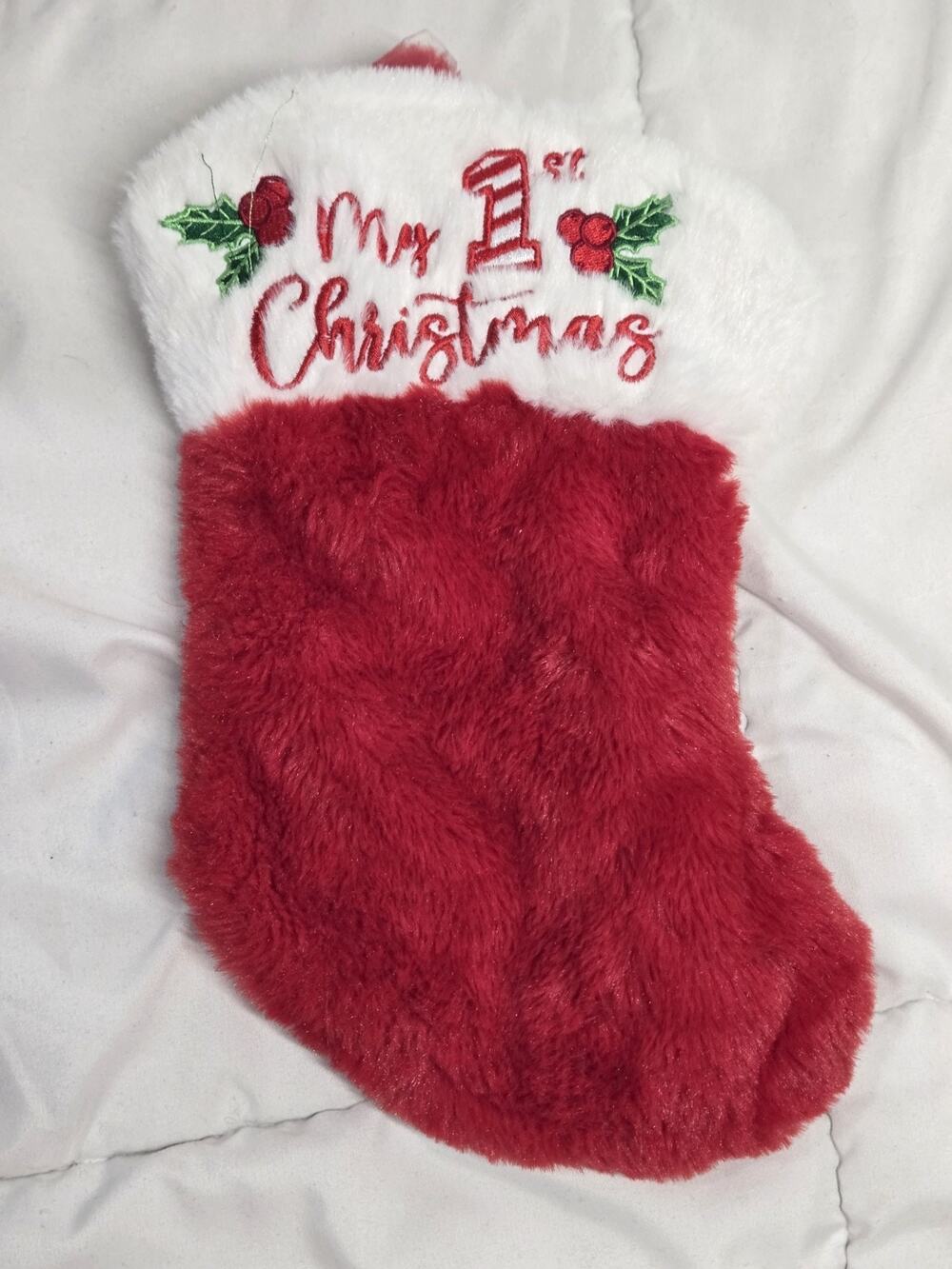 Holiday Time Baby My 1st Christmas Stocking Holiday Decor